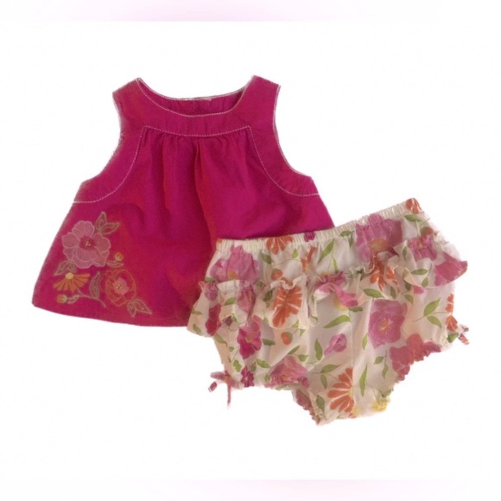 Gymboree Baby Girl 6-12 months Tropical Floral Top and Bloomers Set #1